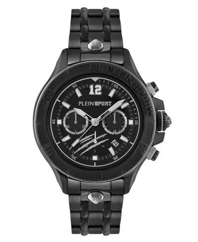 Plein Sport Mens Warrior Tech Chronograph Date Quartz Black Stainless Steel 47.5mm