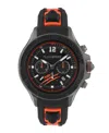 Plein Sport Mens Warrior Tech Chronograph Date Quartz Orange Silicone Strap 47.5mm In Multi