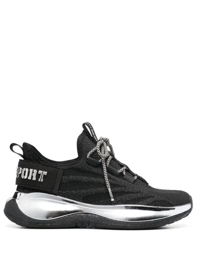 Plein Sport Trainers Mit Metallic-logo In Black