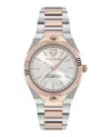 Plein Sport Elegant Two-tone Bracelet Watch With Silver Sunray Dial In Metallic