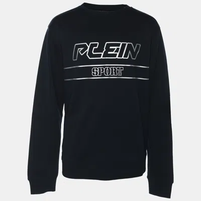 Pre-owned Plein Sport Navy Blue Jersey Logo Sweatshirt Xl