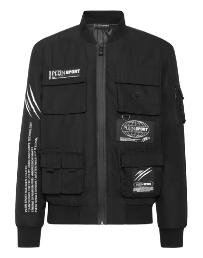 Plein Sport Nylon Bomber In Black