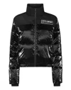 Plein Sport Logo-print Pufer Jacket In Black