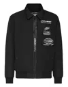 Plein Sport Logo-patch Matte-finish Bomber Jacket In Black