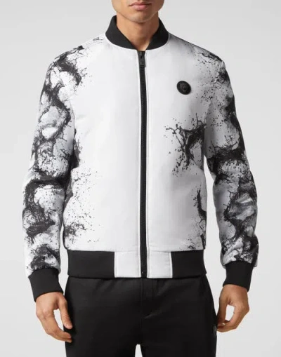 Plein Sport Nylon Bomber Splash Extreme Men In White