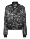 Plein Sport Jungle-print Bomber Jacket In Black