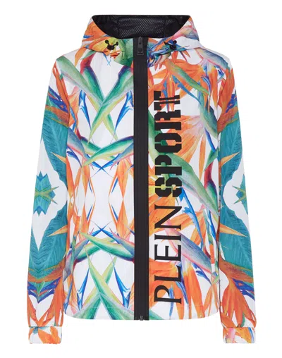 Plein Sport Nylon K-way Flowers In Multi