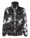 Plein Sport Splash Extreme Padded Jacket In Black
