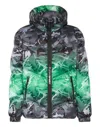 Plein Sport Camouflage-pattern Hooded Padded Jacket In Multi