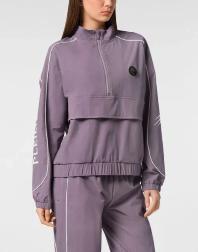 Plein Sport Nylon Piping Anorak Ls Scratch Women In Purple