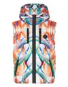 Plein Sport Botanical-print Puffer Gilet In Multi