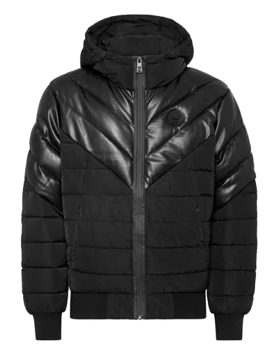 Plein Sport Logo-appliqué Padded Jacket In Black