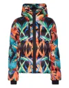 Plein Sport Botanical-print Hooded Puffer Jacket In Multi