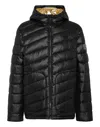 Plein Sport Nylon Puffered Jacket In Black