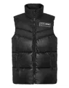 Plein Sport Nylon Puffered Vest Jacket In Black