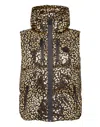 Plein Sport Leopard-print Puffer Gilet In Gold