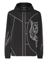 Plein Sport Tiger Court Edition Windbreaker Jacket In Black