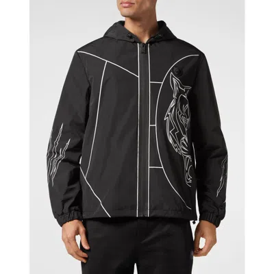 Plein Sport Nylon Windbreaker Tiger Court Edition Men In Black