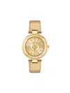 Plein Sport Opium Leather Strap Watch With Champagne Sunray Dial In Gold