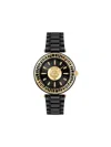 Plein Sport Womens Opium 2 Hand Quartz Ip Black Bracelet 38mm In Gold