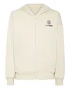 Plein Sport Oversize Zipped Hoodie Sweatshirt Ls Scratch In Grey