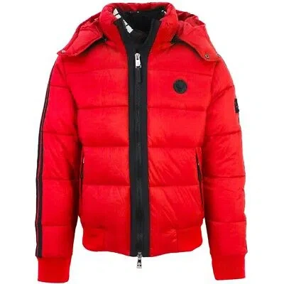 Pre-owned Plein Sport Padded Taped Sleeve Red Jacket