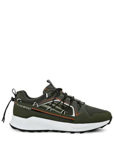 Plein Sport Panelled Lace-up Sneakers In Green