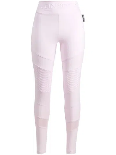 Plein Sport Panelled Logo-waist Leggings In Purple