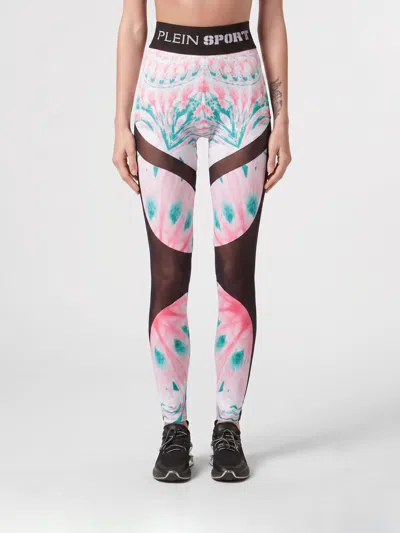 Plein Sport Logo-waistband Jogging Leggings In Pink