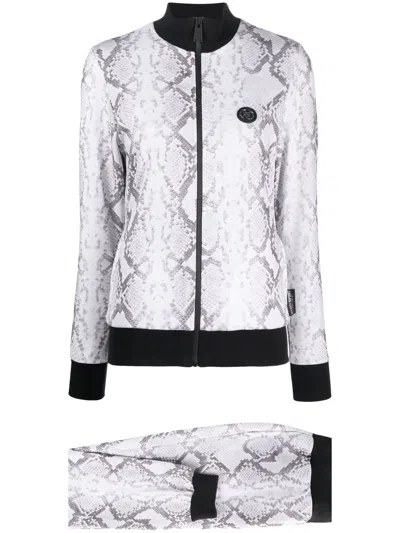Plein Sport Piton-print Tracksuit Set In Grey