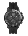Plein Sport Men's Chronograph Date Quartz Powerlift Black Silicone Strap Watch 45mm In Grey