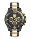 Plein Sport Men's Chronograph Date Quartz Powerlift Gold-tone And Black Stainless Steel Bracelet Watch 45mm In Fantasy