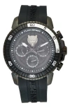 Plein Sport Powerlift Silicone Strap Chronograph Watch, 45mm In Black