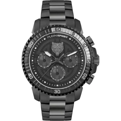 Plein Sport Powerlift Three Hand Quartz Bracelet Watch, 45mm In Black