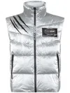 Plein Sport Printed Padded Vest In "70 Silver"