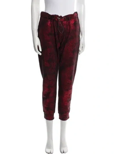 Pre-owned Plein Sport Printed Skinny Leg Pants In Red