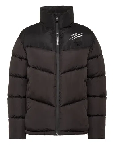 Plein Sport Puffer Jacket In Brown