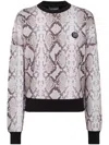 Plein Sport Python-print Long-sleeved Sweatshirt In Grau