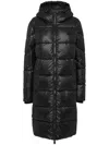 Plein Sport Nylon Long Puffered Jacket In Schwarz