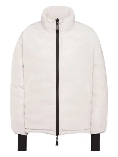 Plein Sport Quilted Puffer Jacket In White