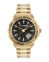 Plein Sport Men's Rampage 3 Hand Date Quartz Ip Yellow Gold Bracelet 44mm In Gold