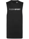 Plein Sport Reflective Tank Top Round Neck In 黑色