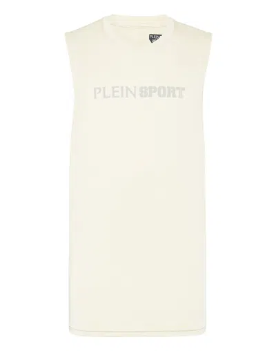 Plein Sport Reflective Tank Top Round Neck In Grey
