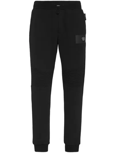 Plein Sport Ribbed Panelling Track Pants In Black