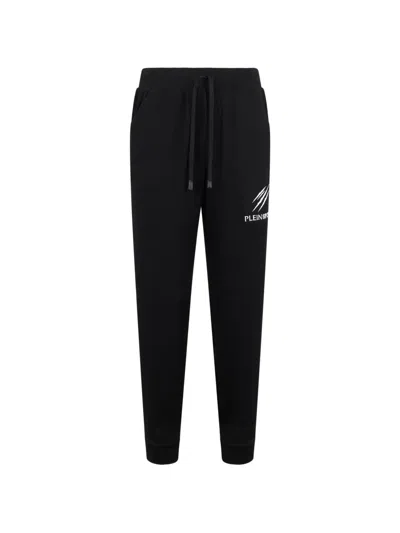 Plein Sport Ribbed Scratch Joggers In Black