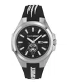 Plein Sport Mens Tigermaster Three Hand Date Quartz Black Silicone 47mm