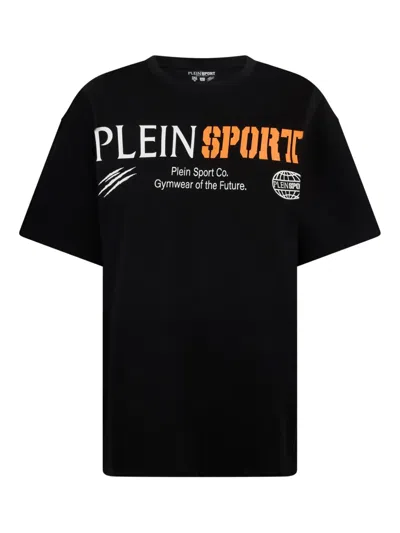 Plein Sport Round Neck T-shirt Chest Logo In Black