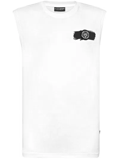 PLEIN SPORT ROUND-NECK SLEEVELESS T-SHIRT
