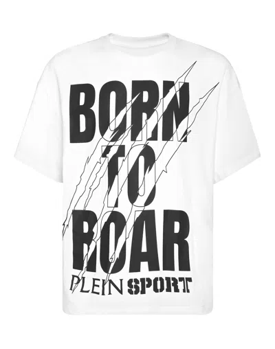 Plein Sport Round Neck T-shirt Scratch Scratch In White
