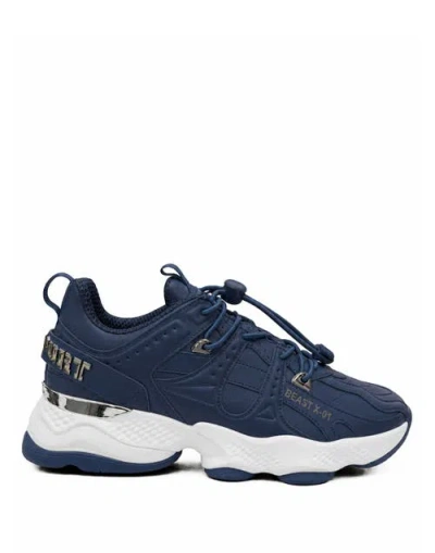 Plein Sport Runner Beast X-01 Nappa Unisex In Blue